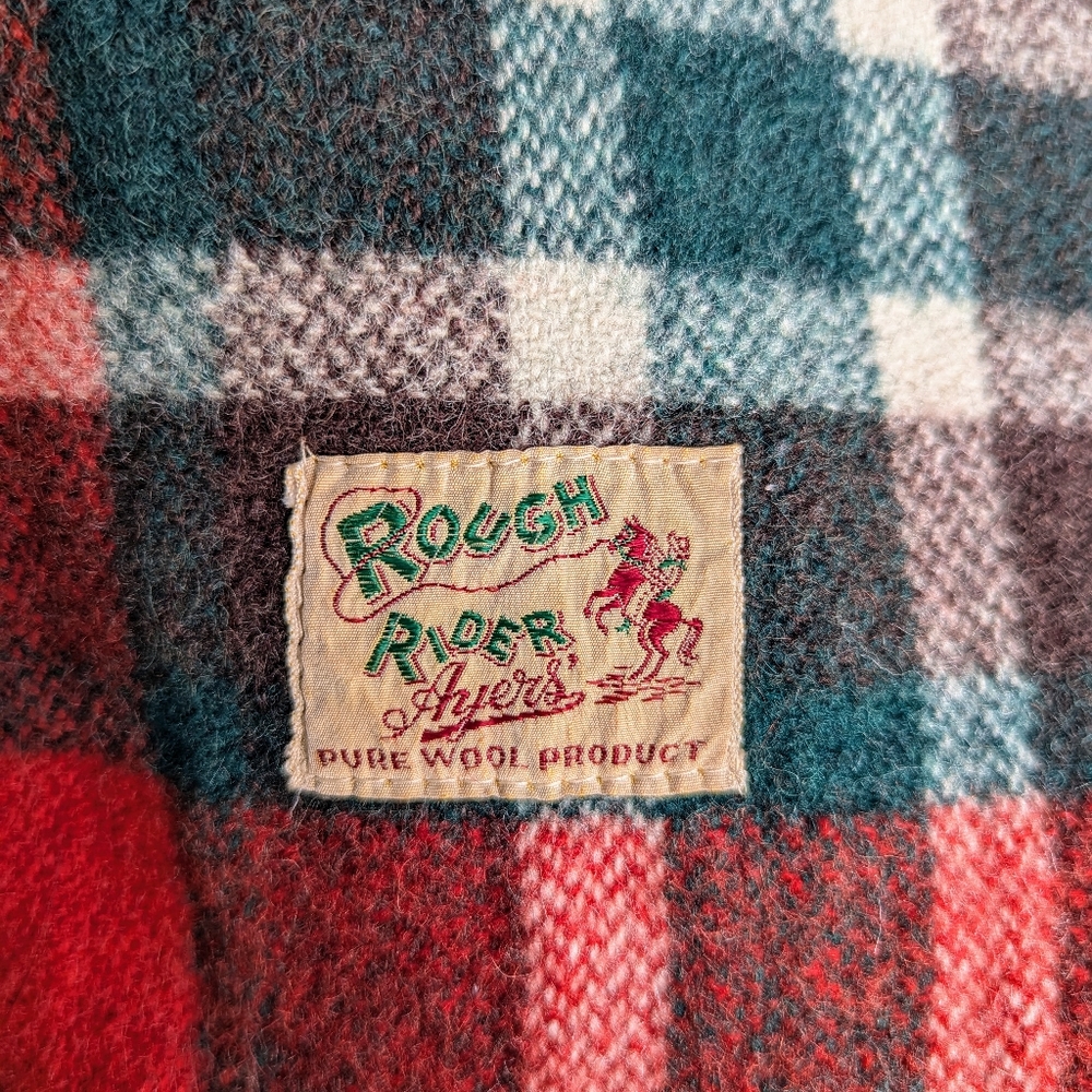 vintage 1940's WOOL CAMP BLANKET 40's - Picture 8 of 11